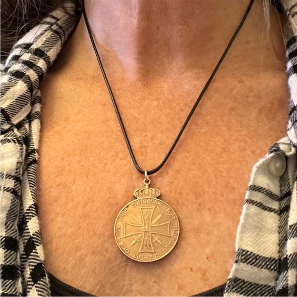 Greek Medal Medallion Necklace- Balkan War Medal 1912-1913 - Picture 4 of 10